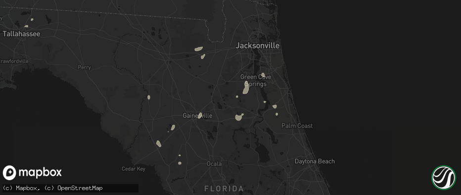 Hail map in Keystone Heights, FL on July 10, 2026