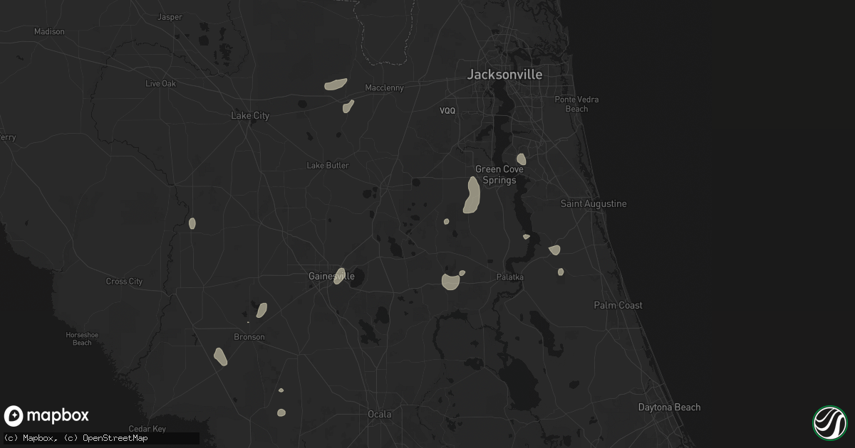 Hail map in Keystone Heights, FL on July 10, 2026