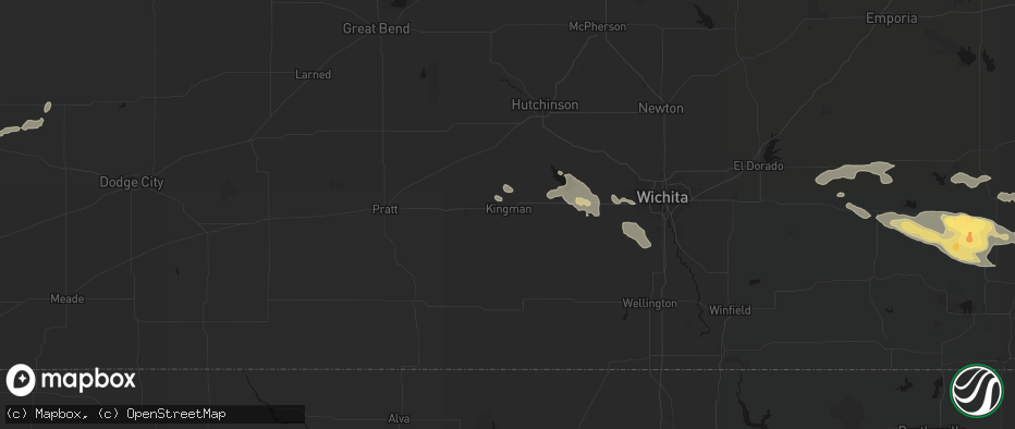 Hail map in Kingman, KS on July 10, 2026
