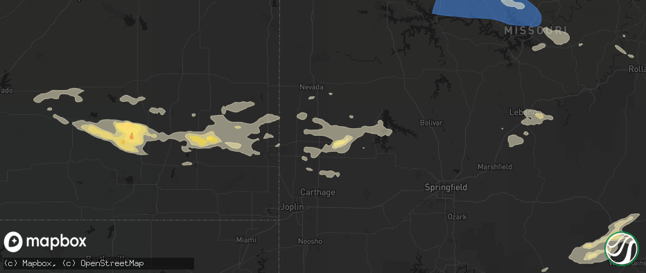 Hail map in Lamar, MO on July 10, 2026