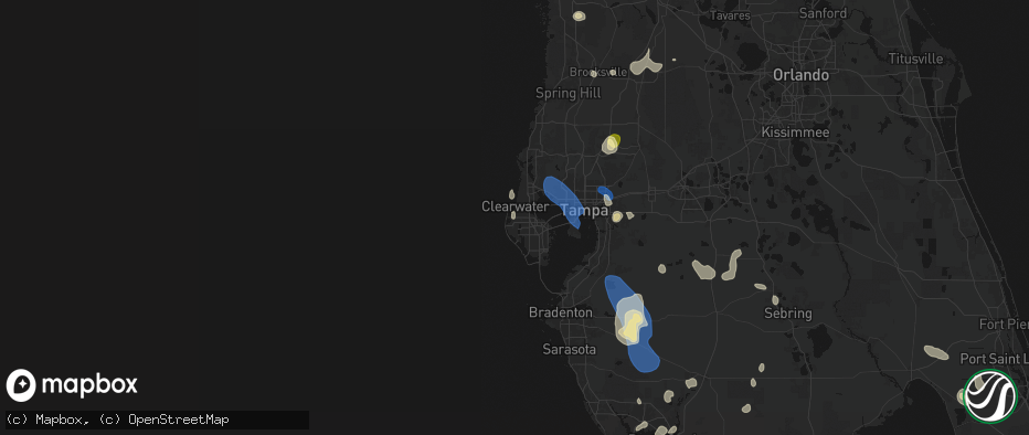 Hail map in Largo, FL on July 10, 2026