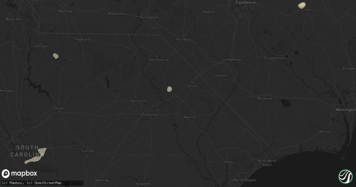 Hail map in Latta, SC on July 10, 2026