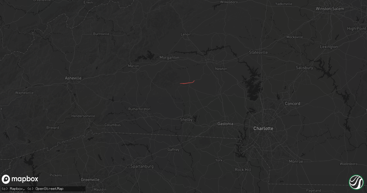 Hail map in Lawndale, NC on July 10, 2026