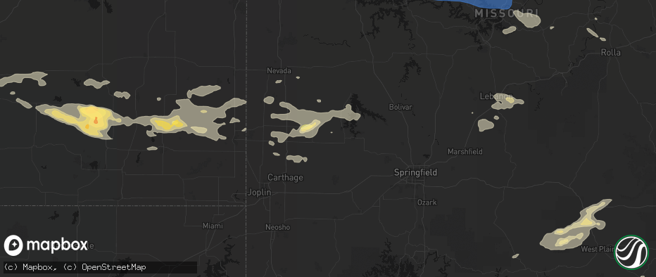 Hail map in Lockwood, MO on July 10, 2026