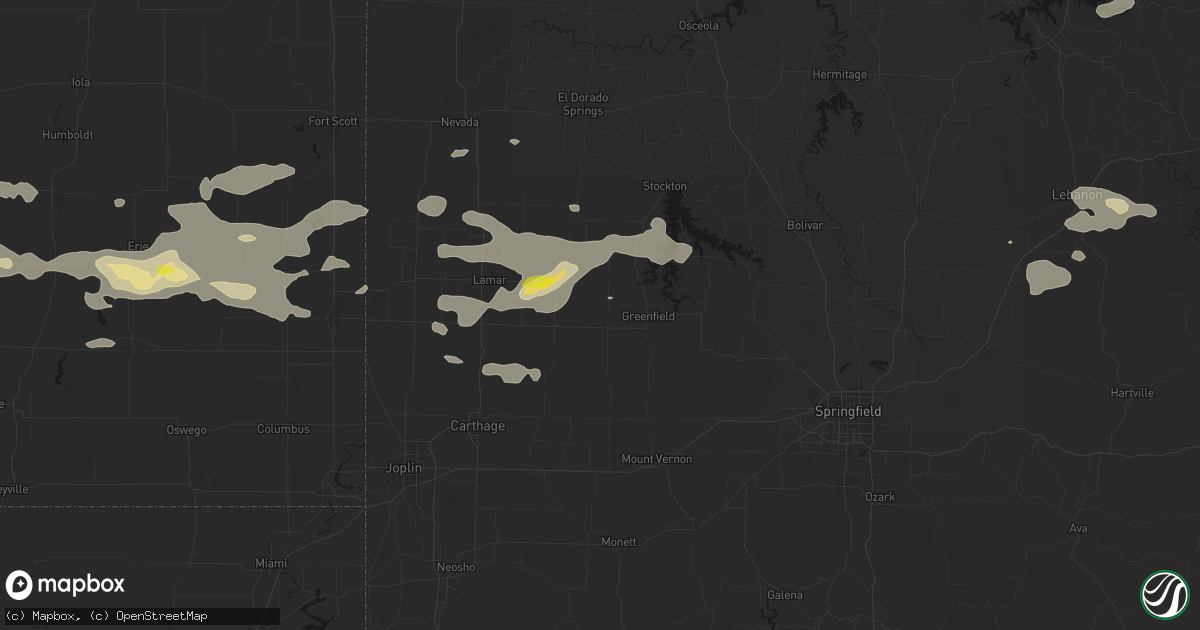 Hail map in Lockwood, MO on July 10, 2026