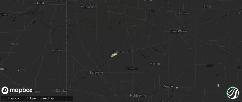 Hail map in Logansport, IN on July 10, 2026