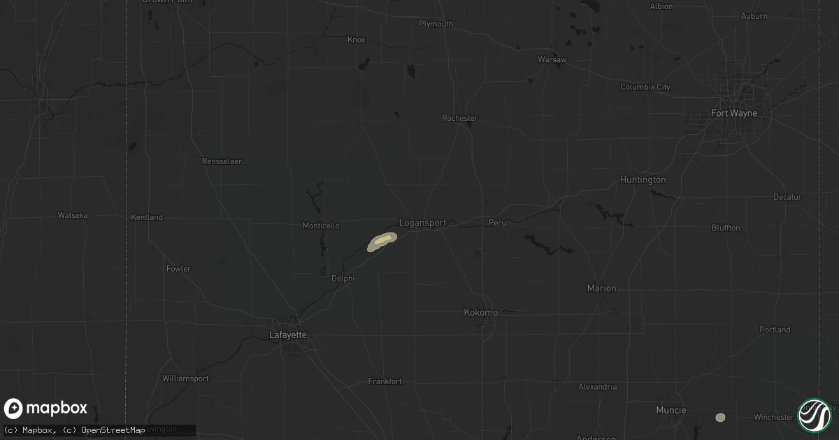 Hail map in Logansport, IN on July 10, 2026