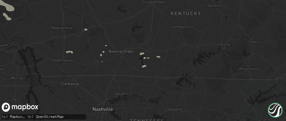 Hail map in Lucas, KY on July 10, 2026