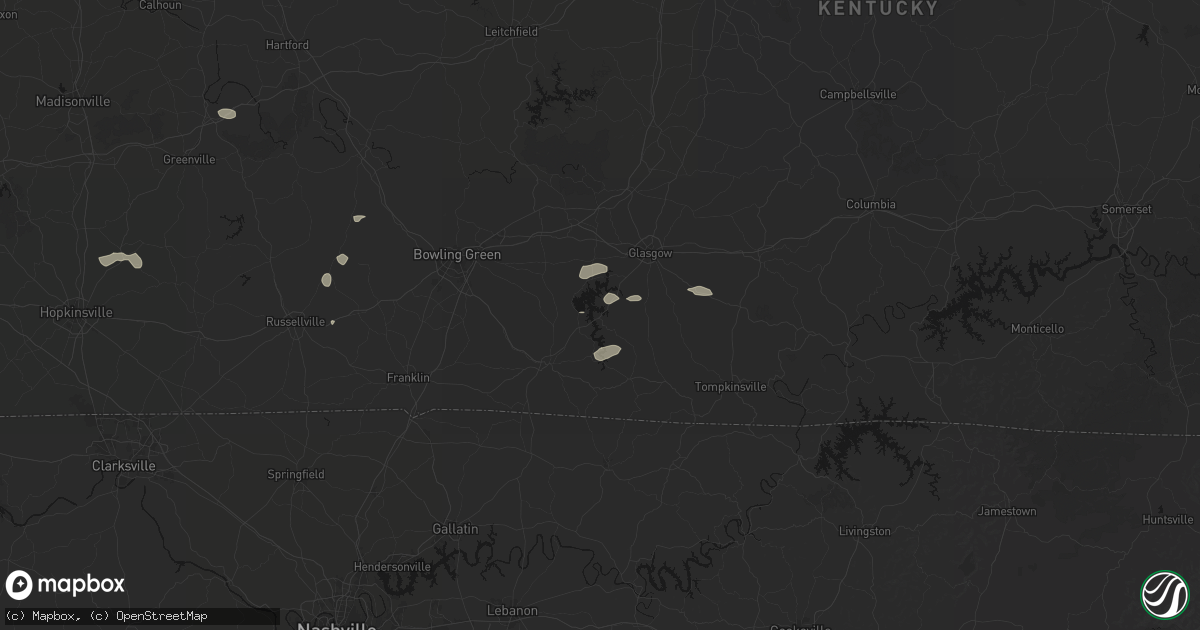 Hail map in Lucas, KY on July 10, 2026