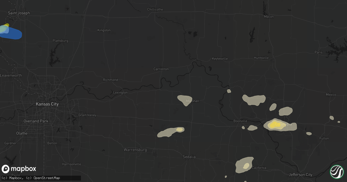 Hail map in Malta Bend, MO on July 10, 2026