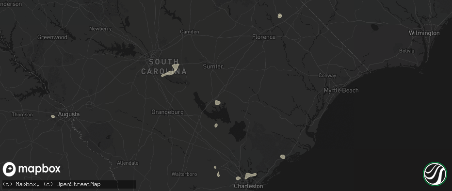 Hail map in Manning, SC on July 10, 2026