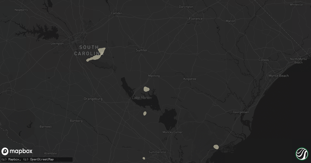 Hail map in Manning, SC on July 10, 2026