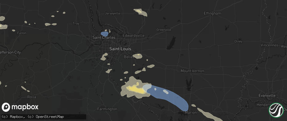 Hail map in Mascoutah, IL on July 10, 2026