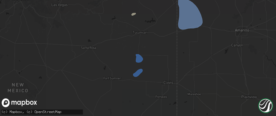 Hail map in Mcalister, NM on July 10, 2026