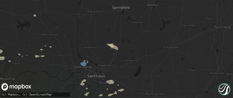 Hail map in Mount Olive, IL on July 10, 2026