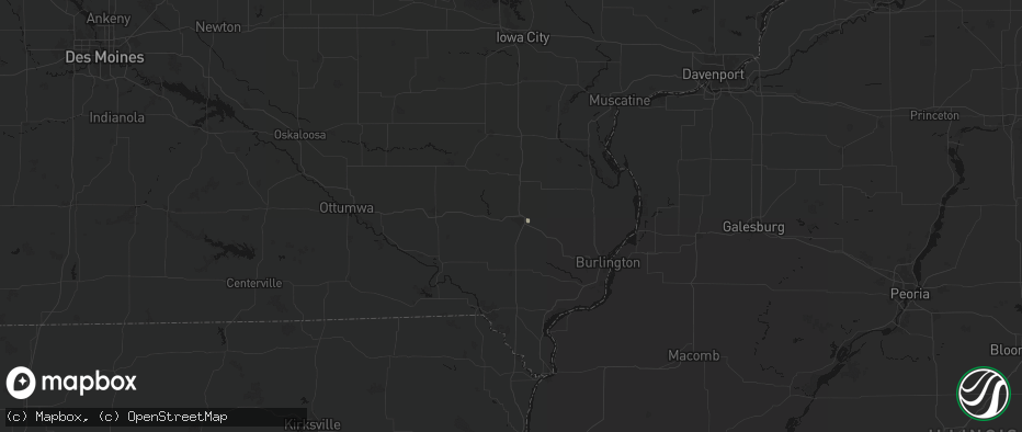 Hail map in Mount Pleasant, IA on July 10, 2026
