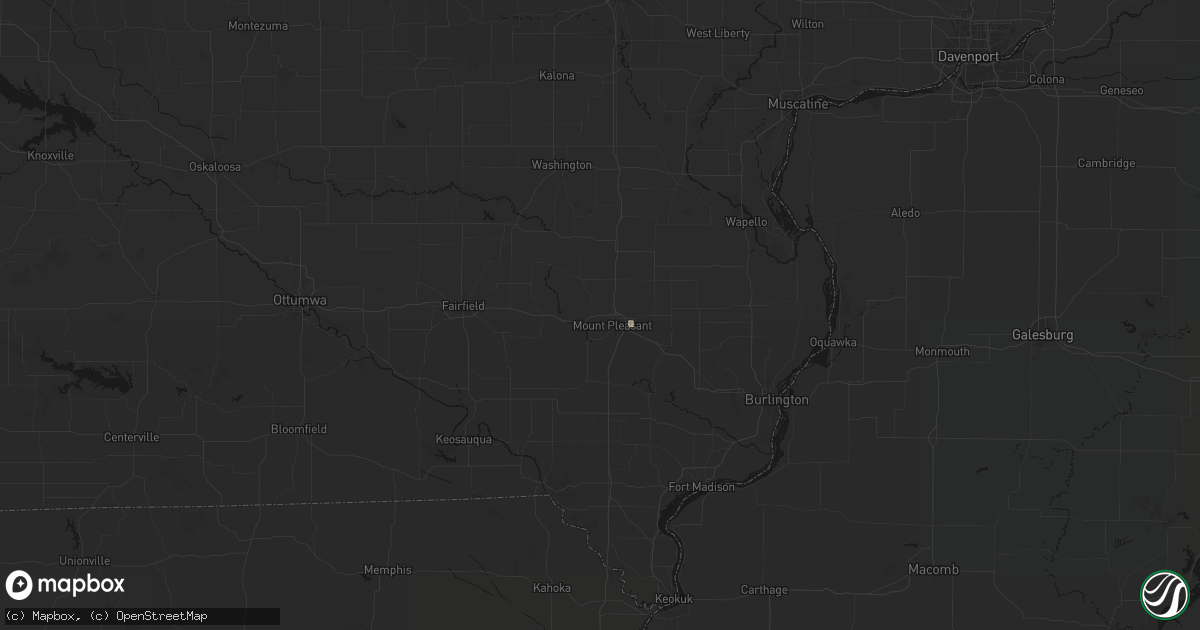 Hail map in Mount Pleasant, IA on July 10, 2026