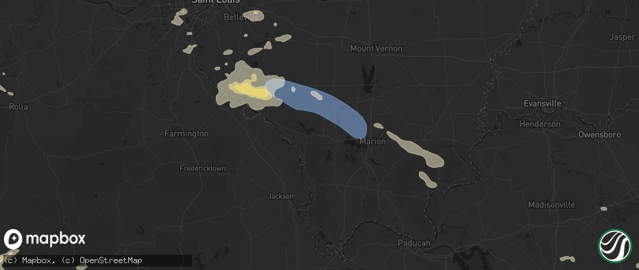 Hail map in Murphysboro, IL on July 10, 2026