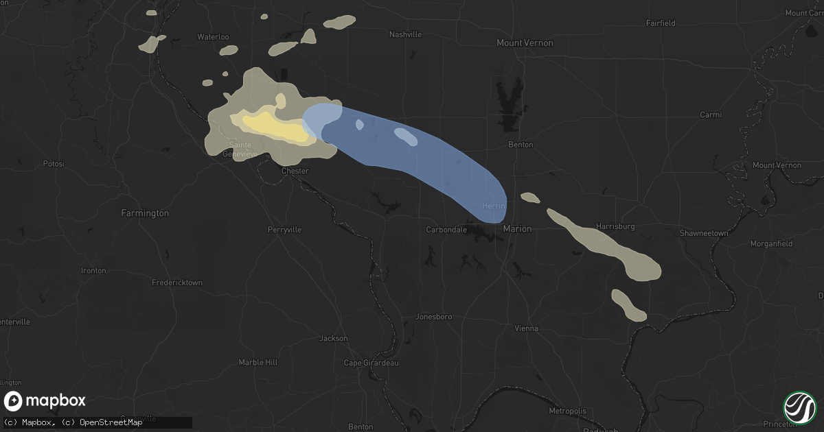 Hail map in Murphysboro, IL on July 10, 2026