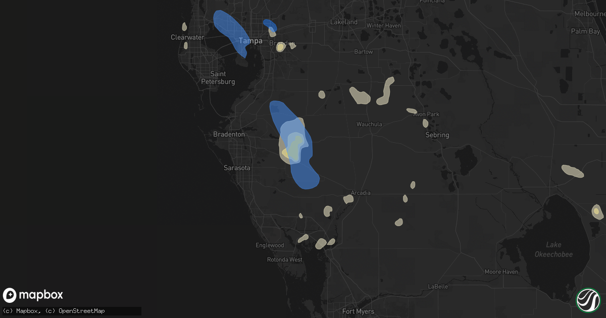 Hail map in Myakka City, FL on July 10, 2026