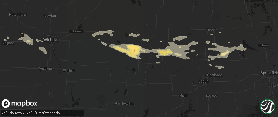 Hail map in Neodesha, KS on July 10, 2026