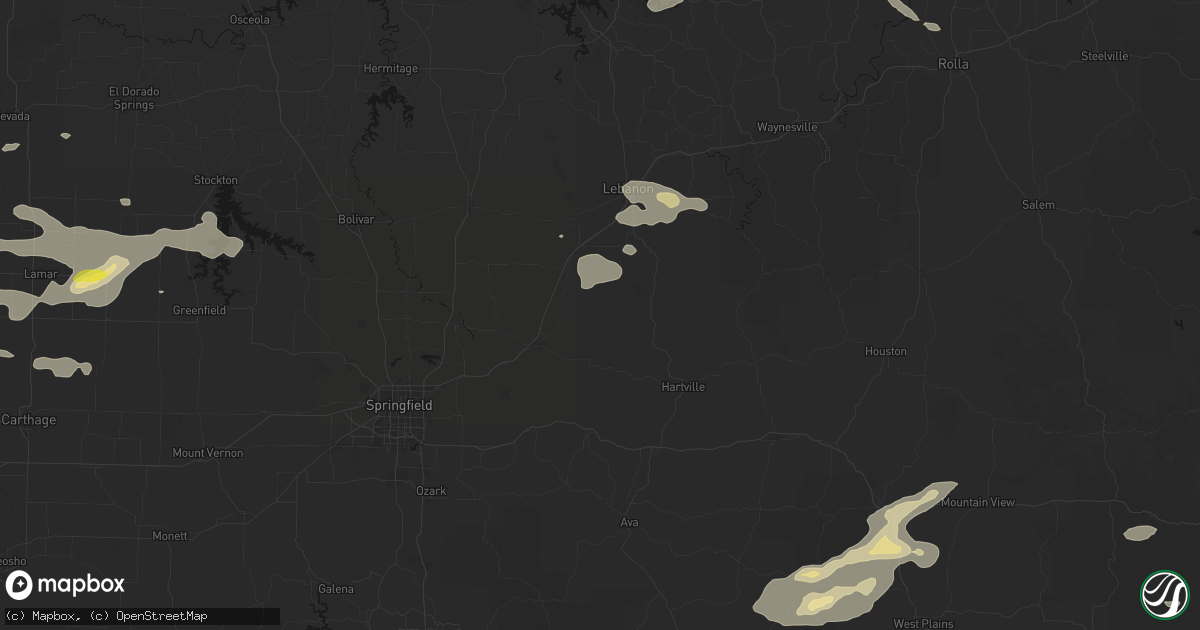 Hail map in Niangua, MO on July 10, 2026