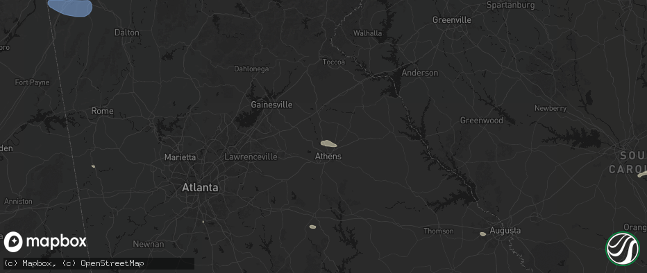 Hail map in Nicholson, GA on July 10, 2026