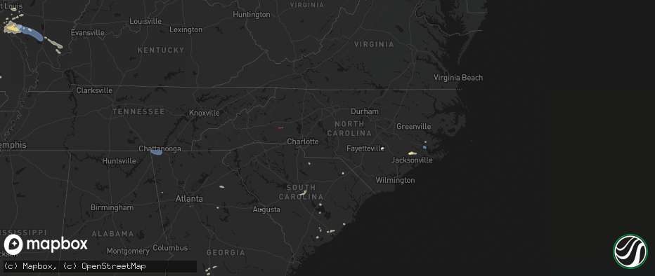 Hail map in North Carolina on July 10, 2026