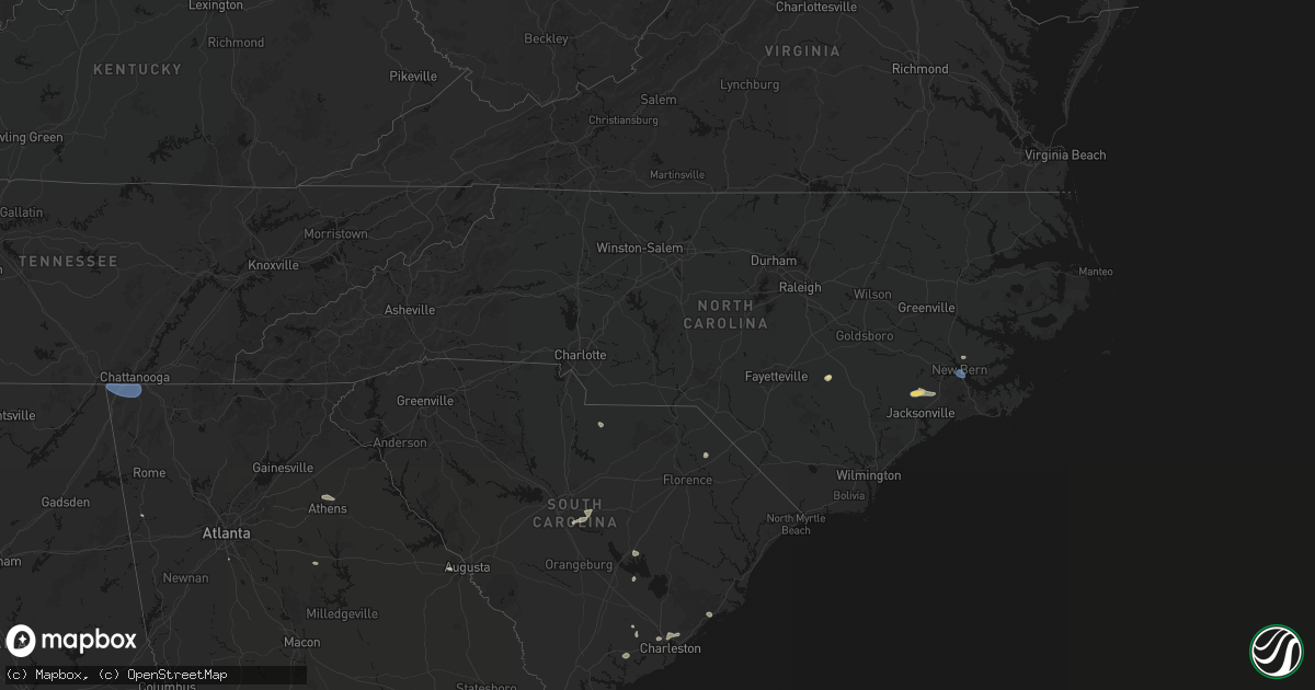 Hail map in North Carolina on July 10, 2026