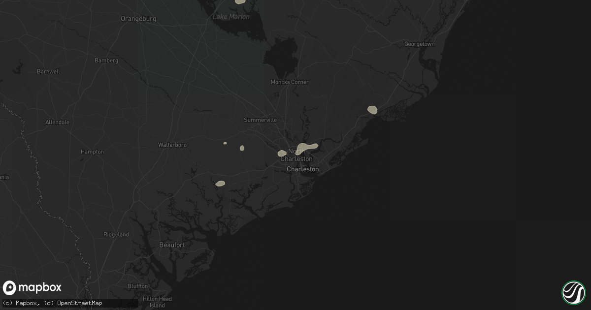 Hail map in North Charleston, SC on July 10, 2026