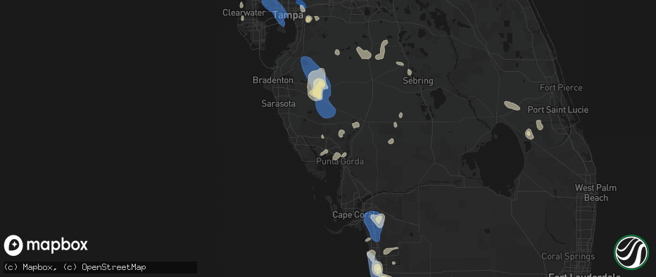 Hail map in North Port, FL on July 10, 2026