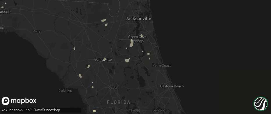 Hail map in Palatka, FL on July 10, 2026