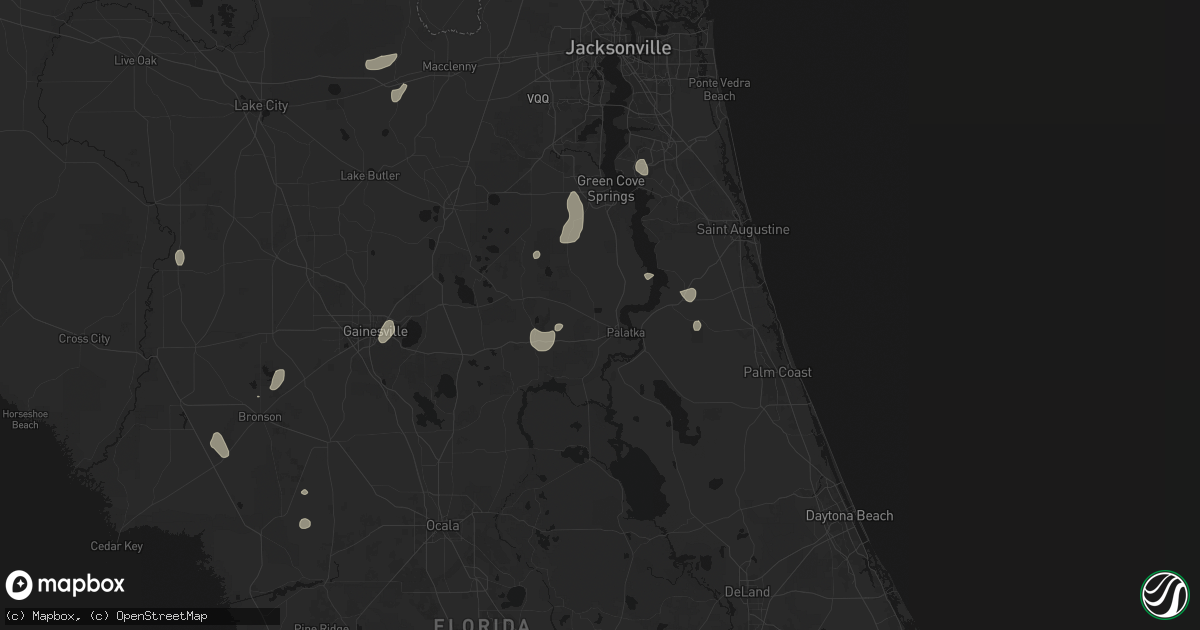 Hail map in Palatka, FL on July 10, 2026