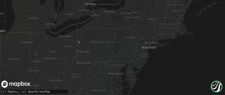 Hail map in Pennsylvania on July 10, 2026