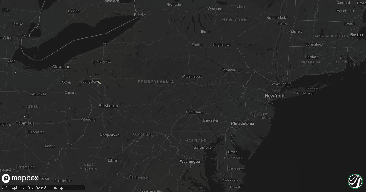 Hail map in Pennsylvania on July 10, 2026