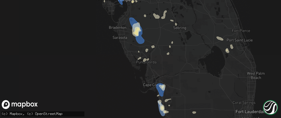 Hail map in Port Charlotte, FL on July 10, 2026