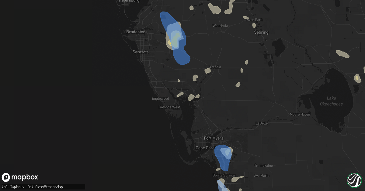 Hail map in Port Charlotte, FL on July 10, 2026