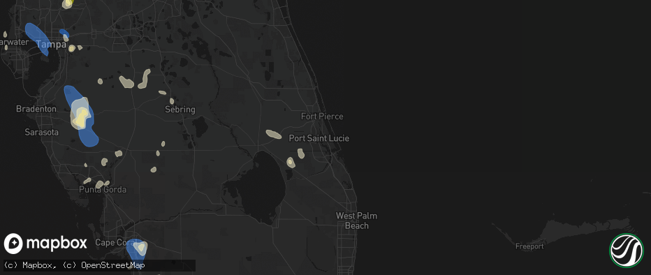 Hail map in Port Saint Lucie, FL on July 10, 2026
