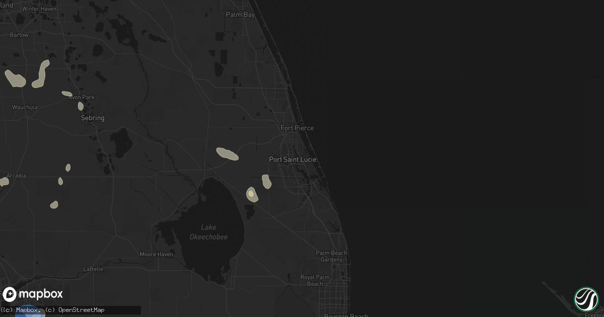 Hail map in Port Saint Lucie, FL on July 10, 2026
