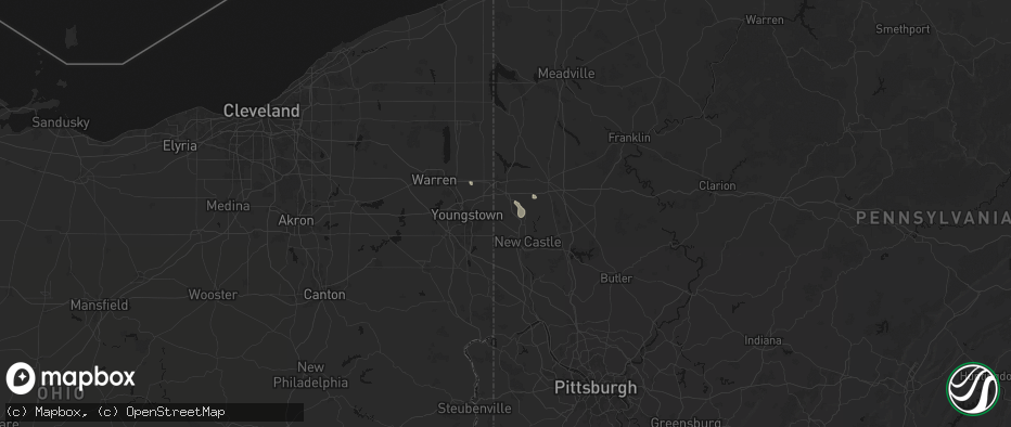 Hail map in Pulaski, PA on July 10, 2026