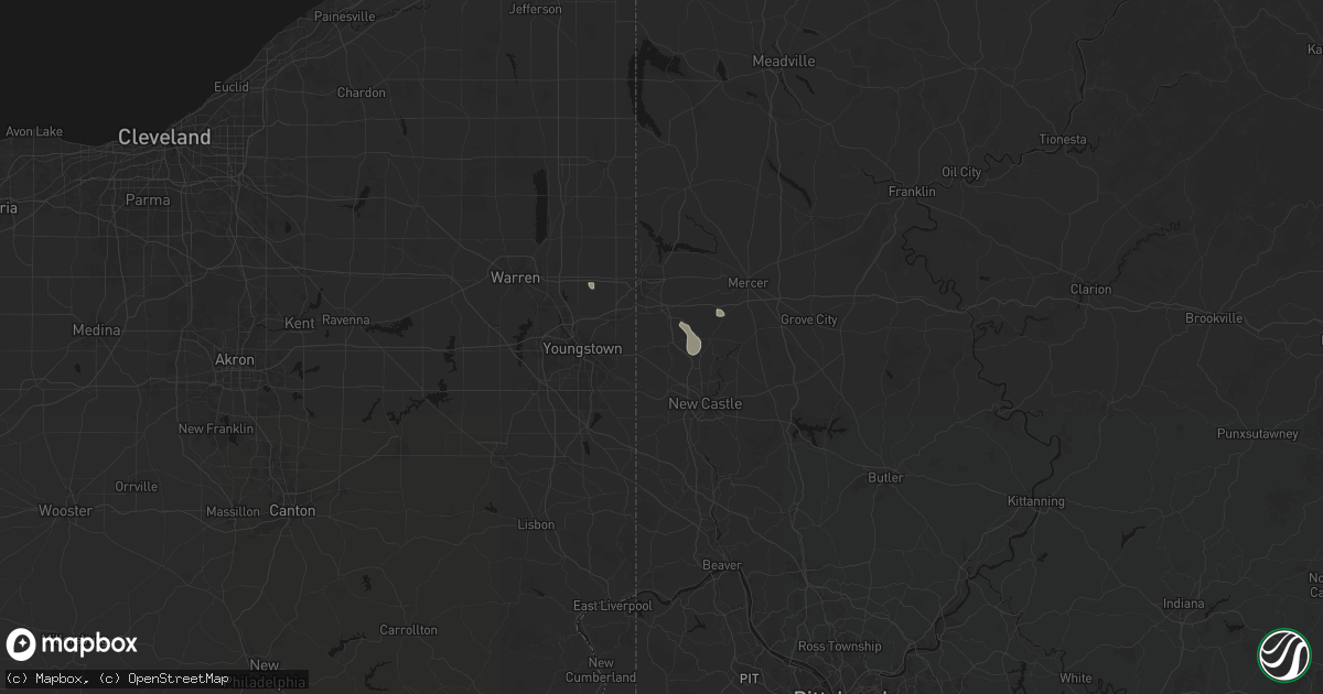 Hail map in Pulaski, PA on July 10, 2026