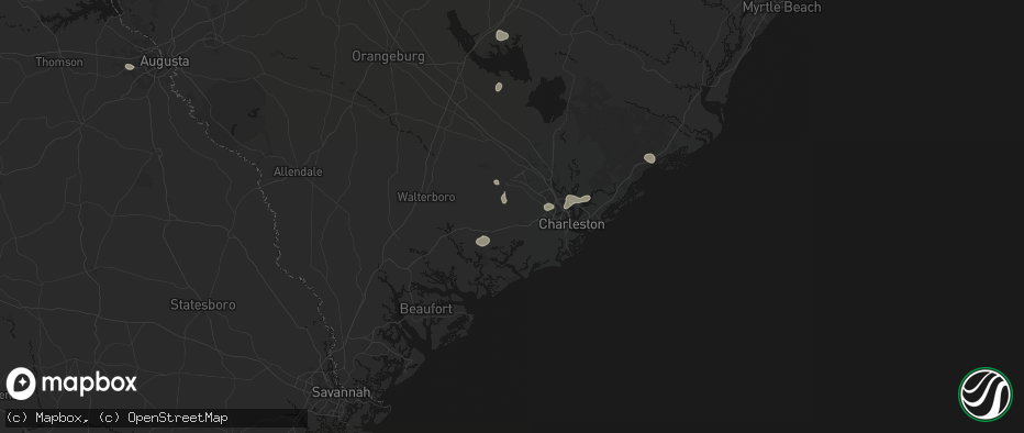 Hail map in Ravenel, SC on July 10, 2026