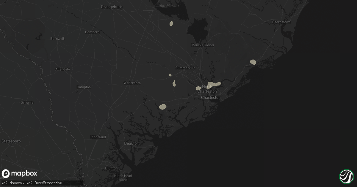 Hail map in Ravenel, SC on July 10, 2026