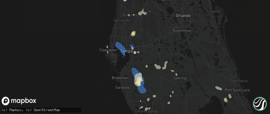 Hail map in Riverview, FL on July 10, 2026