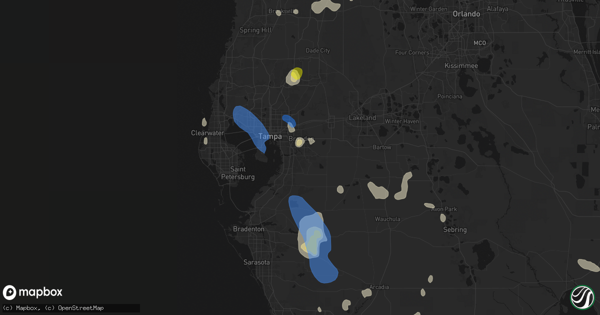Hail map in Riverview, FL on July 10, 2026