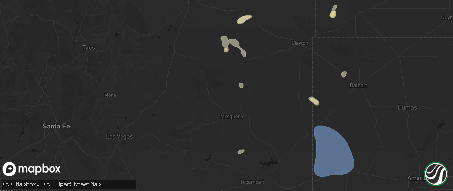 Hail map in Roy, NM on July 10, 2026