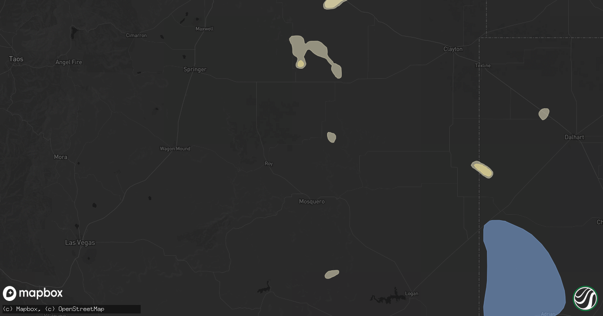 Hail map in Roy, NM on July 10, 2026
