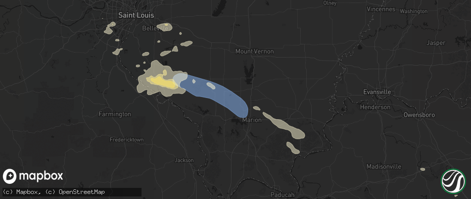 Hail map in Royalton, IL on July 10, 2026