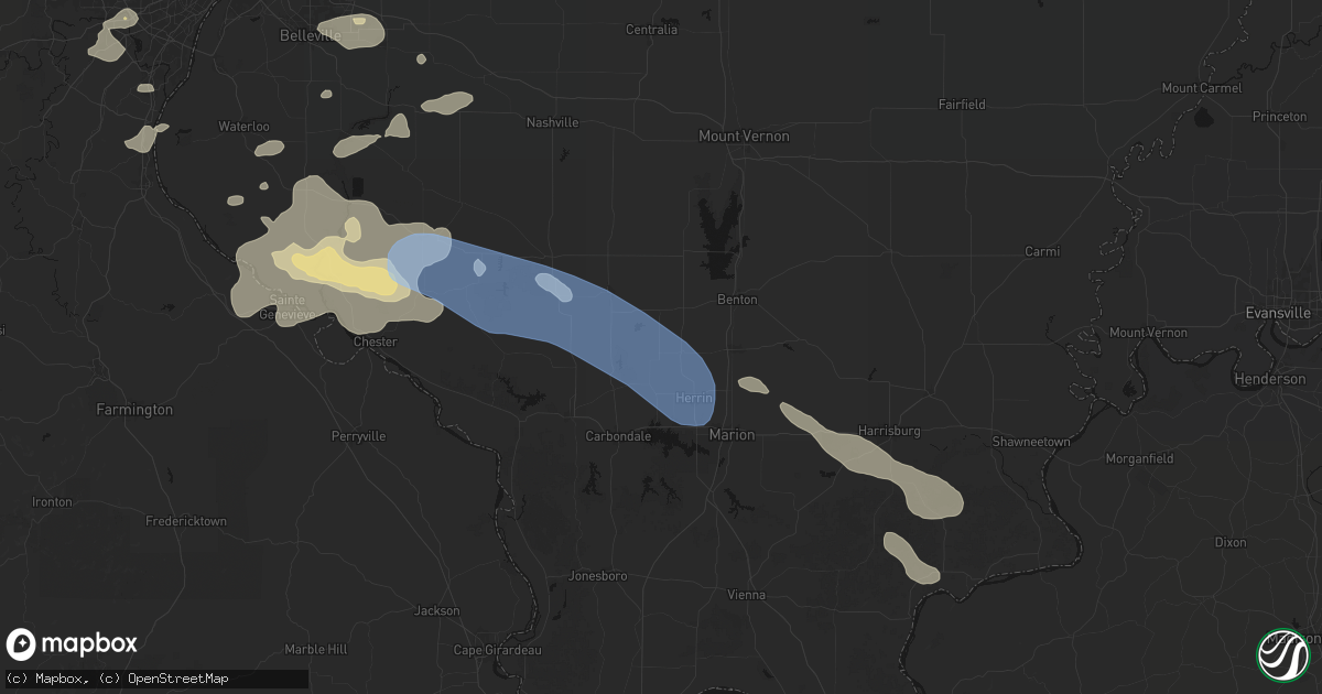 Hail map in Royalton, IL on July 10, 2026