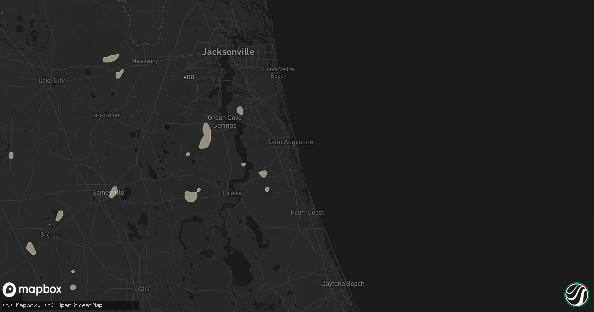 Hail map in Saint Augustine, FL on July 10, 2026